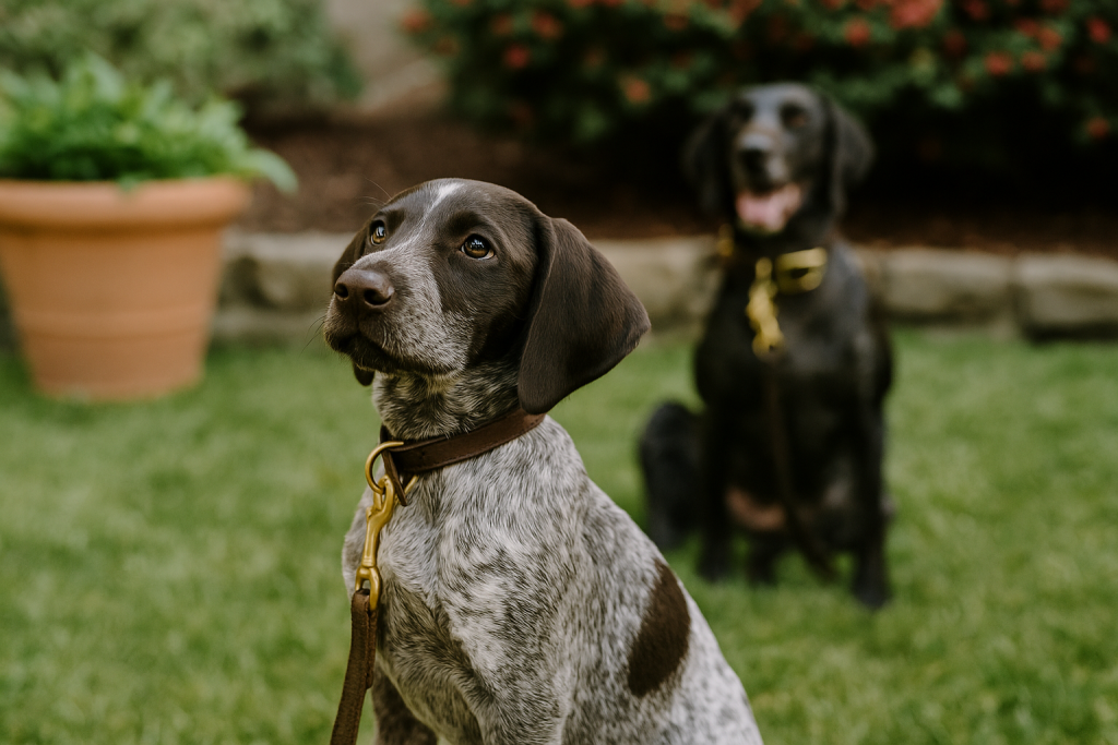 German Shorthaired Pointer puppy on alert
